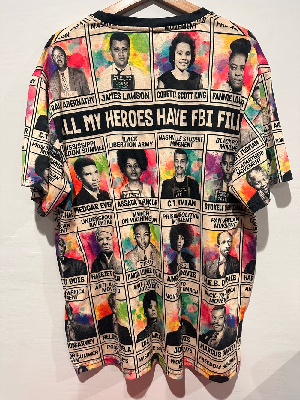 Men’s Short Sleeve Multicolor Graphic Tee Featuring Civil Rights Icons